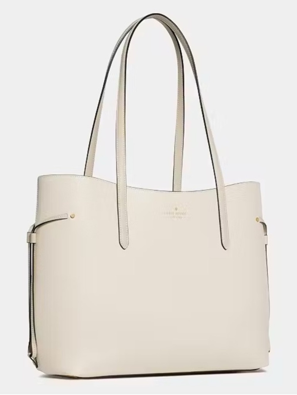 Kate Spade New York Cleo Pebbled Leather Large Tote Bag Cashew Milk
